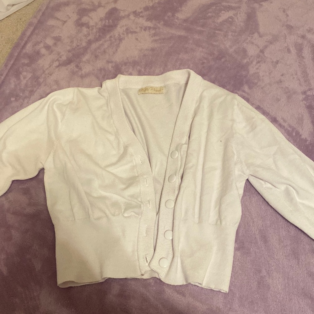 Simple White Cardigan